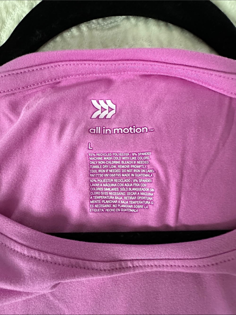 All in motion tee Large NWOT purple pink - Picture 3 of 3
